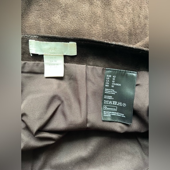 H&M Women’s Dark Brown Suede Skirt - Size 10 - Picture 3 of 3